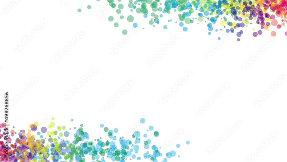 Rainbow dot corners on white background Rainbow dot corners on white background