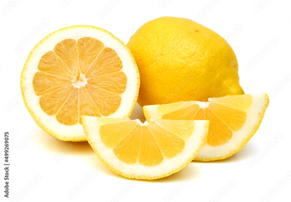 Group of fresh lemons on white background Group of fresh lemons on white background