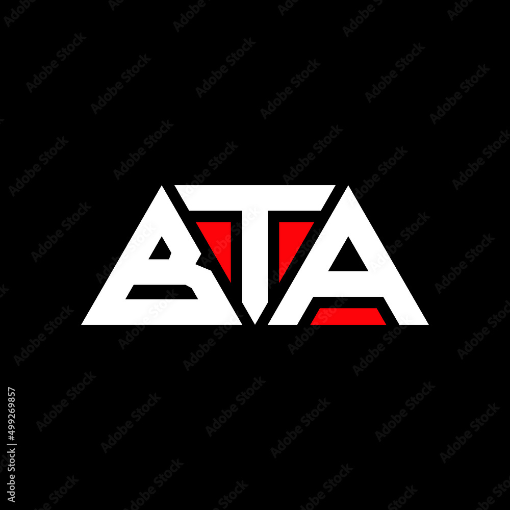 BTA triangle letter logo design with triangle shape. BTA triangle logo ...