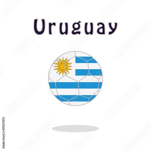 Soccer ball with Uruguay flag motif. Vector illustration