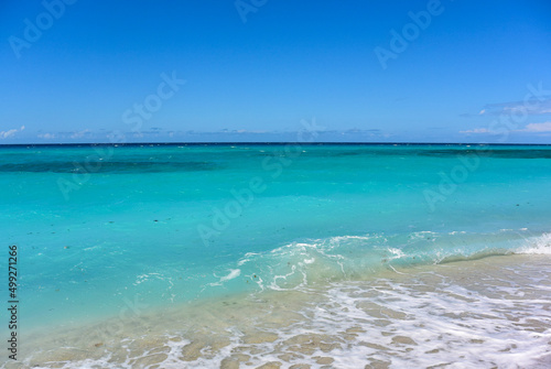 Varadero beach. Coast on atlantic ocean. Cuba 2019.