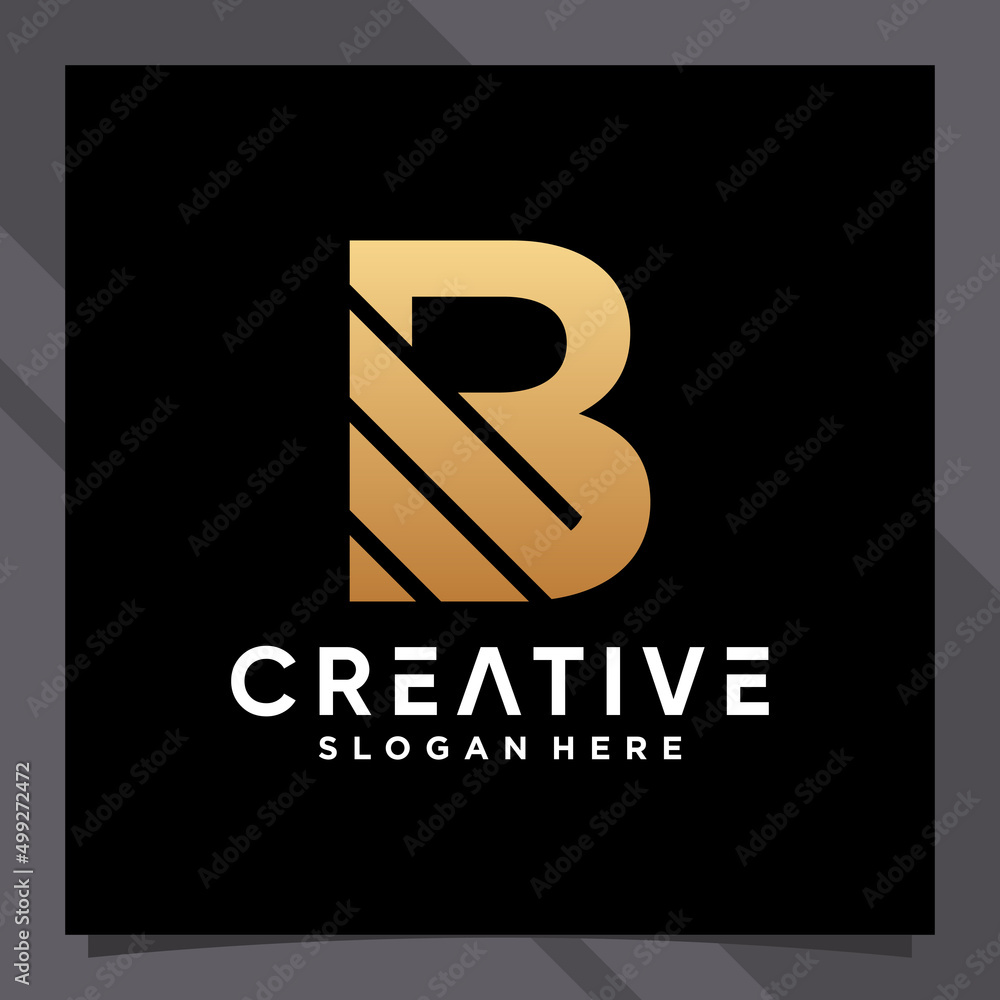 Monogram logo design initial letter B with creative concept Monogram logo design initial letter B with creative concept