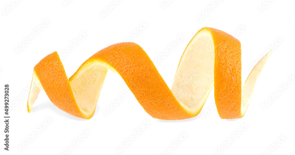 orange skin spiral isolated on white background orange skin spiral isolated on white background