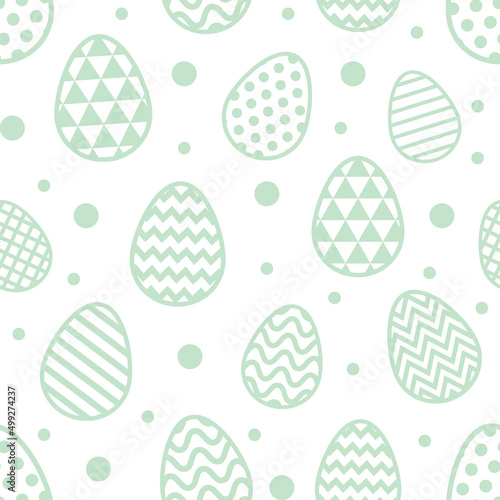 Easter background with decorative eggs. Seamless pattern. Vector
