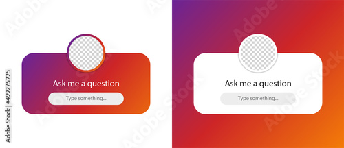 Ask me a question sticker set. Vector template for social media. Vector EPS 10