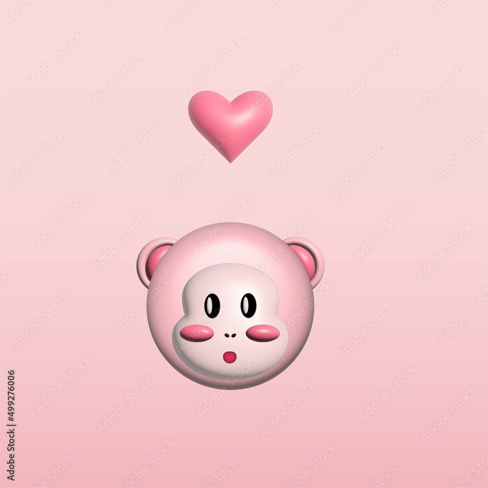 Pink 3D monkey Pink 3D monkey
