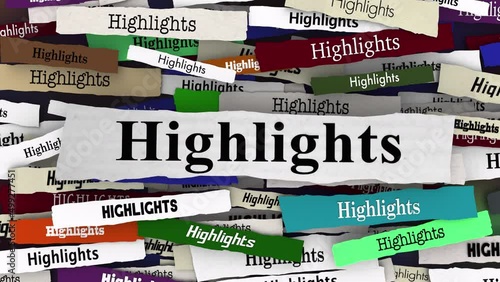 Highlights Top Stories Most Important News Headlines 3d Animation photo