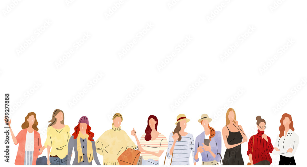 ベクターイラスト素材 女性たち 人々 群衆 Stock Vector Adobe Stock ベクターイラスト素材 女性たち 人々 群衆 Stock Vector Adobe Stock