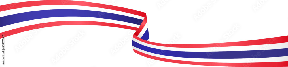 Corner waving Thailand flag isolated on png or transparent background