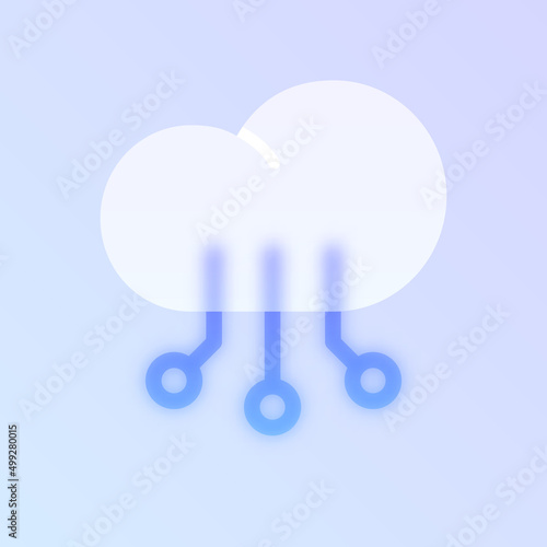 cloud computing glass morphism trendy style icon. cloud computing transparent glass color vector icon with blur and purple gradient. for web and ui design, mobile apps and promo business polygraphy