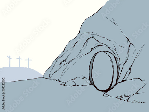 Tthe tomb of Christ . Vector drawing