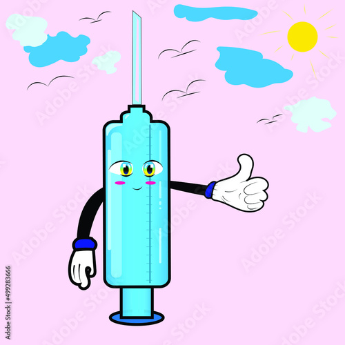 illustration vector graphic of syringe animation let's vaccinate
perfect for simple healty themed design, animation of healty , and healty theme