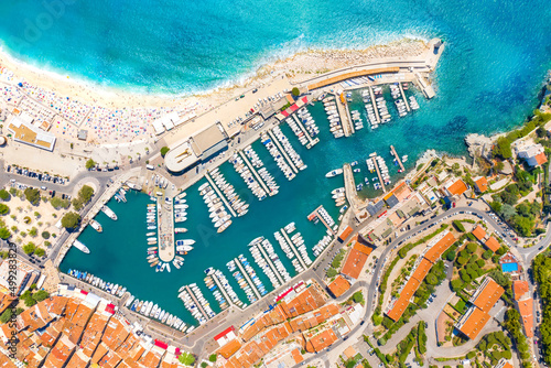 Aerial view of Cassis near Marseille, Provence, France photo