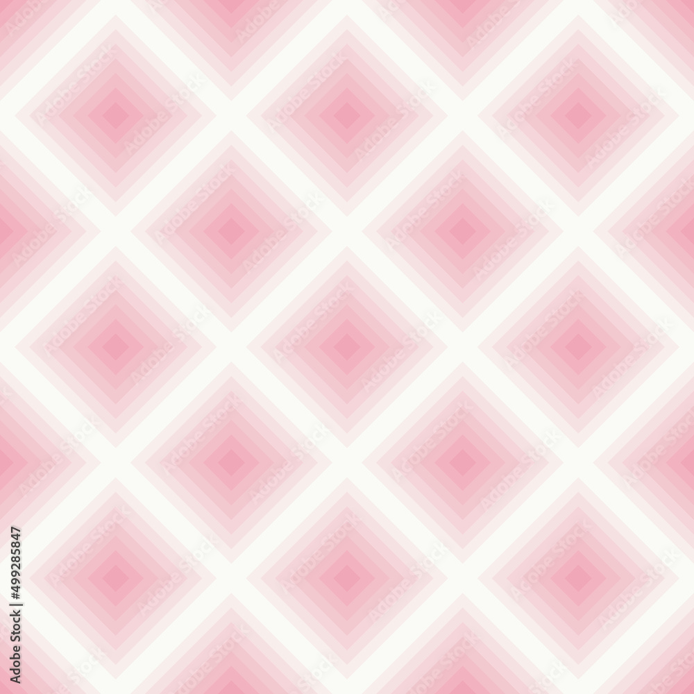 Obraz premium Pastel pink geometric vector tile, optical illusion pattern, pink to white gradient
