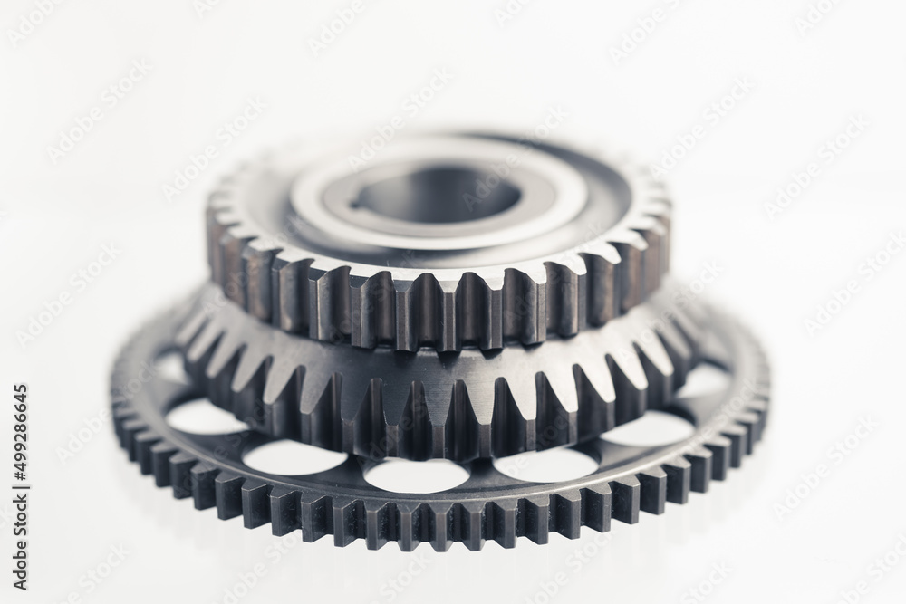 gear wheels steel on white background