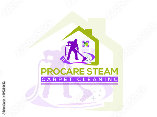 Carpet and home cleaning Logo Concept