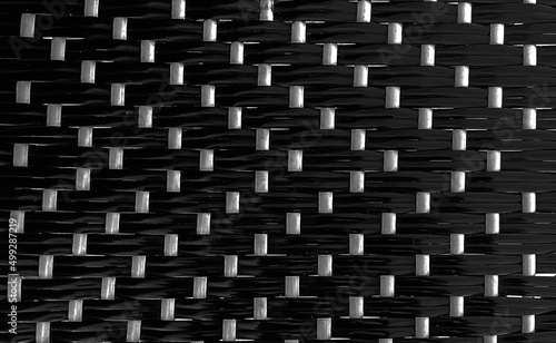 Closeup of rattan, Beautiful rattan texture surface , Black and white rattan pattern.