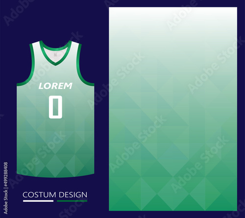 basketball jersey pattern design template. green abstract background for fabric pattern. basketball, running, football and training jerseys. vector illustration