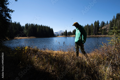 child on the lake