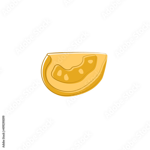 Doodle cut yellow natural tomato. Vegetable for salad for diet nutrition. Healthy ingredient