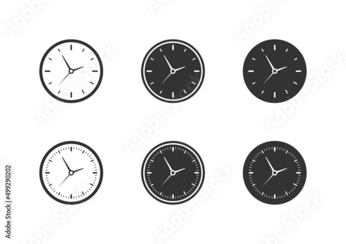 Time clock icon set. Watch collection. Vector.