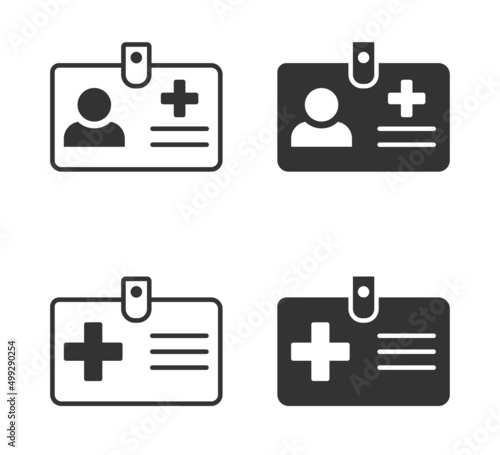 Medical card. Insurance card. Profile icon. Personal document. Profile icon. Id card. Vector illustration.