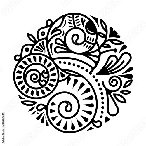 Abstract polynesian tattoo ethnic circle design