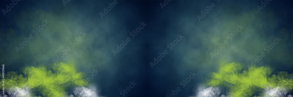 water drops on the green grass smoke style background 