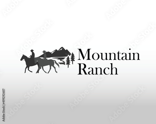 Mountain Ranch Horse logo design concept