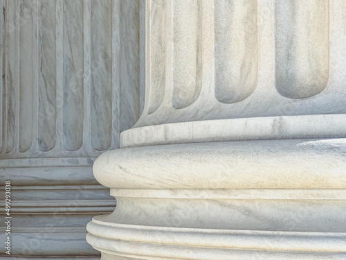 White marble columns detail