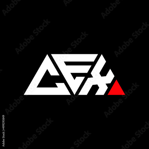 CEX triangle letter logo design with triangle shape. CEX triangle logo design monogram. CEX triangle vector logo template with CEd color. CEX triangular logo Simple, Elegant, and Luxurious Logo...
