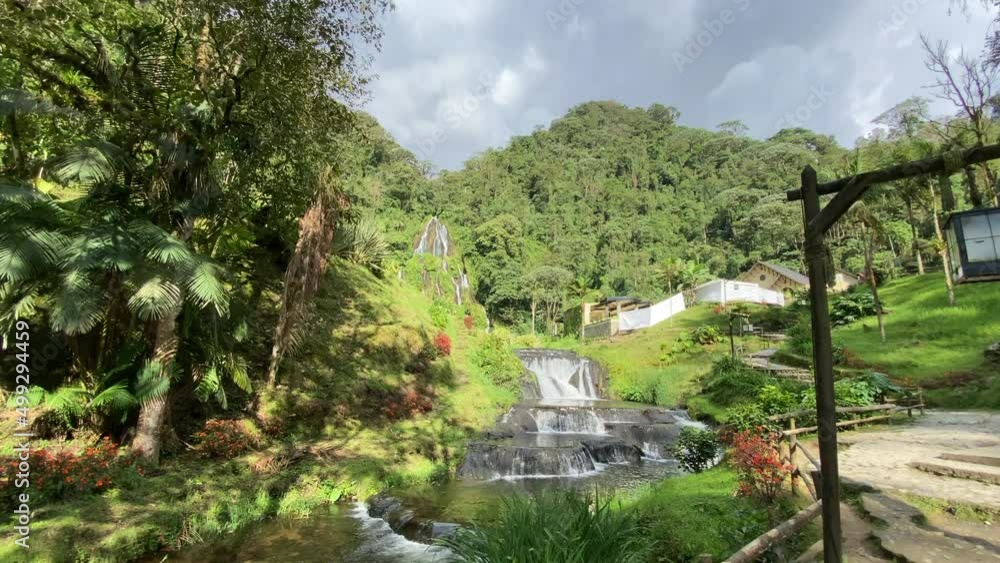 Waterfall reveal from a creek in Santa Rosa de Cabal, Colombia. Wide field of view. Waterfall reveal from a creek in Santa Rosa de Cabal, Colombia. Wide field of view.