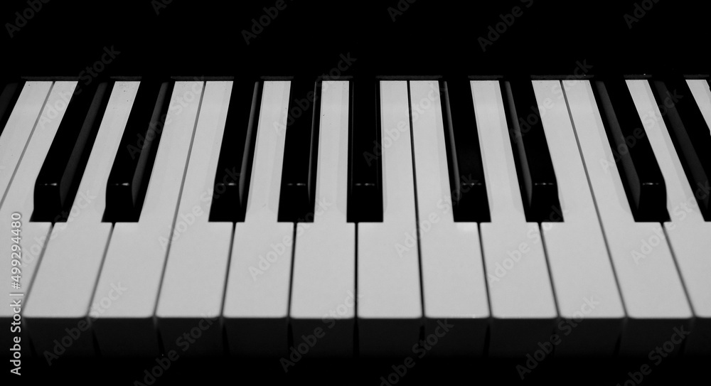 Fototapeta premium Black and white keys on the piano