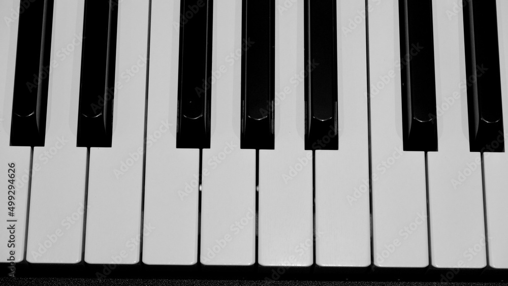 Black and white keys on the piano Black and white keys on the piano
