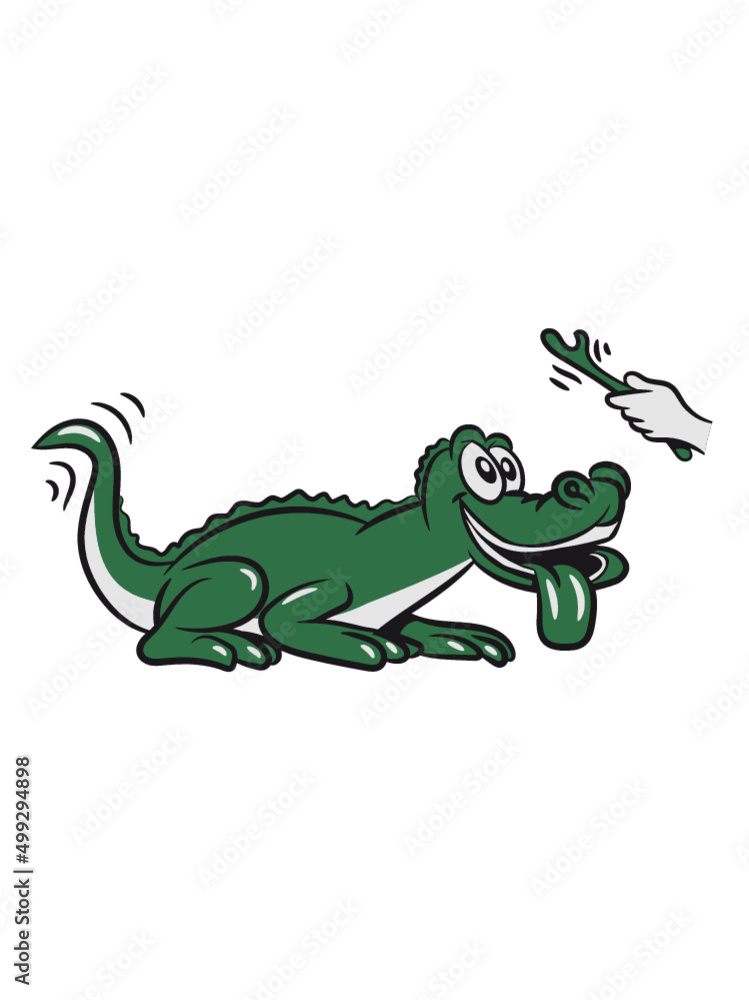 Obraz premium Krokodil Reptil Stöckchen 