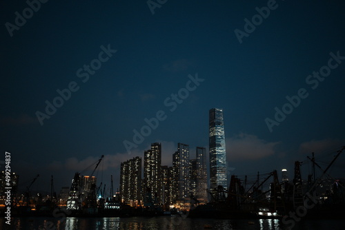 city skyline at night