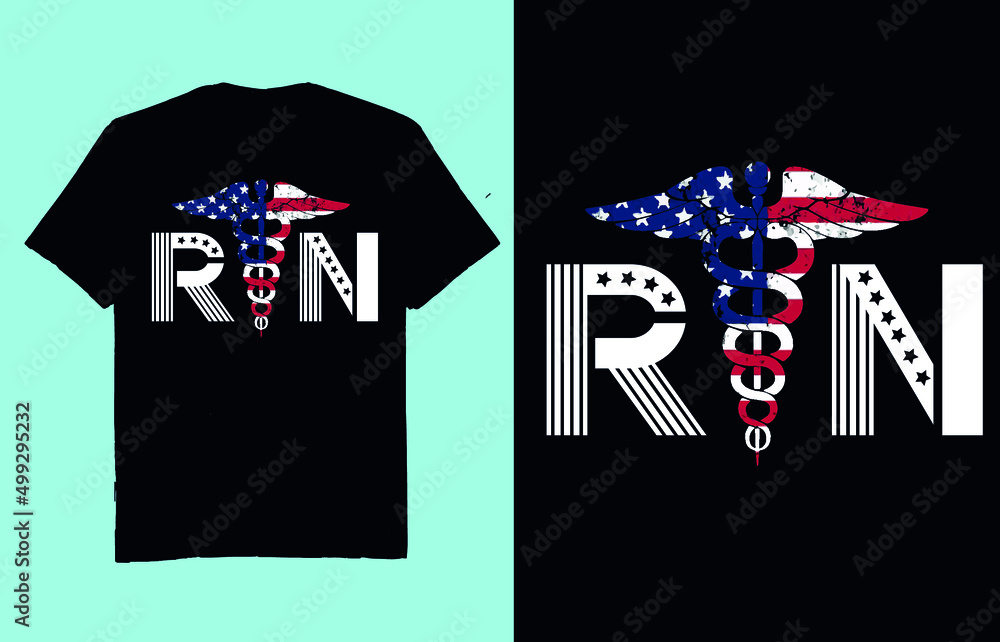 Nurse caduceus american flag- t shirt design vector Nurse caduceus american flag- t shirt design vector