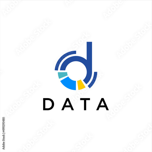 data logo design.letter d diagram vector