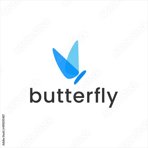 Photography beautiful blue butterfly logo design