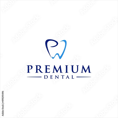 letter P dental logo design