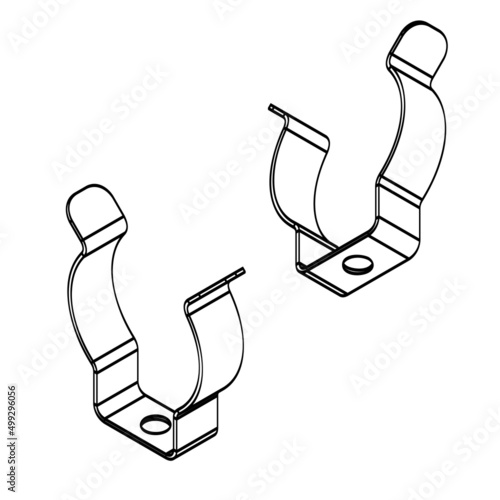 Bracket for lamp. Vector set