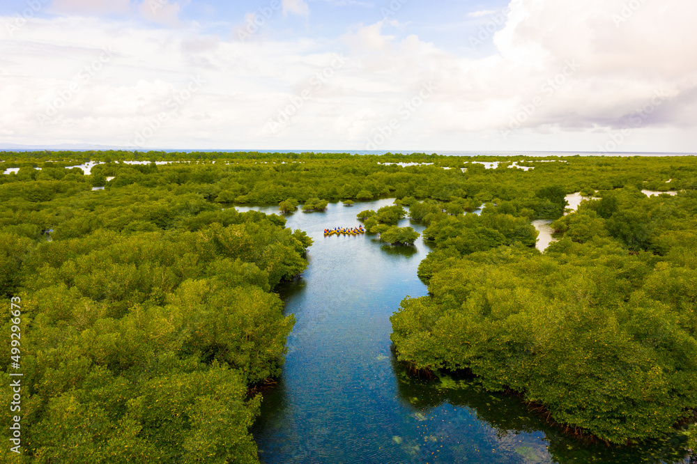 St. Cruz island zambonga Philippines mangrove drone shot