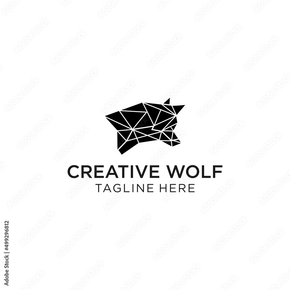 Naklejka premium Creative wolf logo icon design vector template