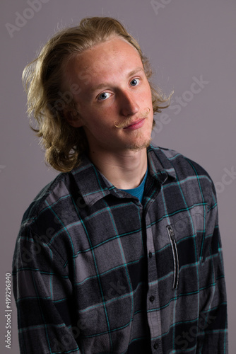 Portrait of Boy With Long Blonde Hair 