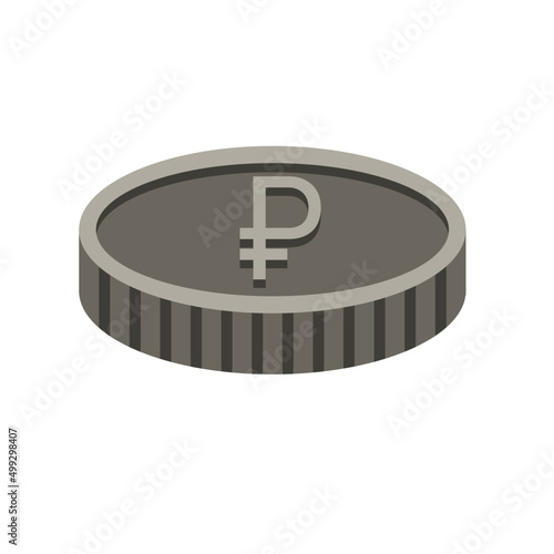 Russian rouble coin in nickel style