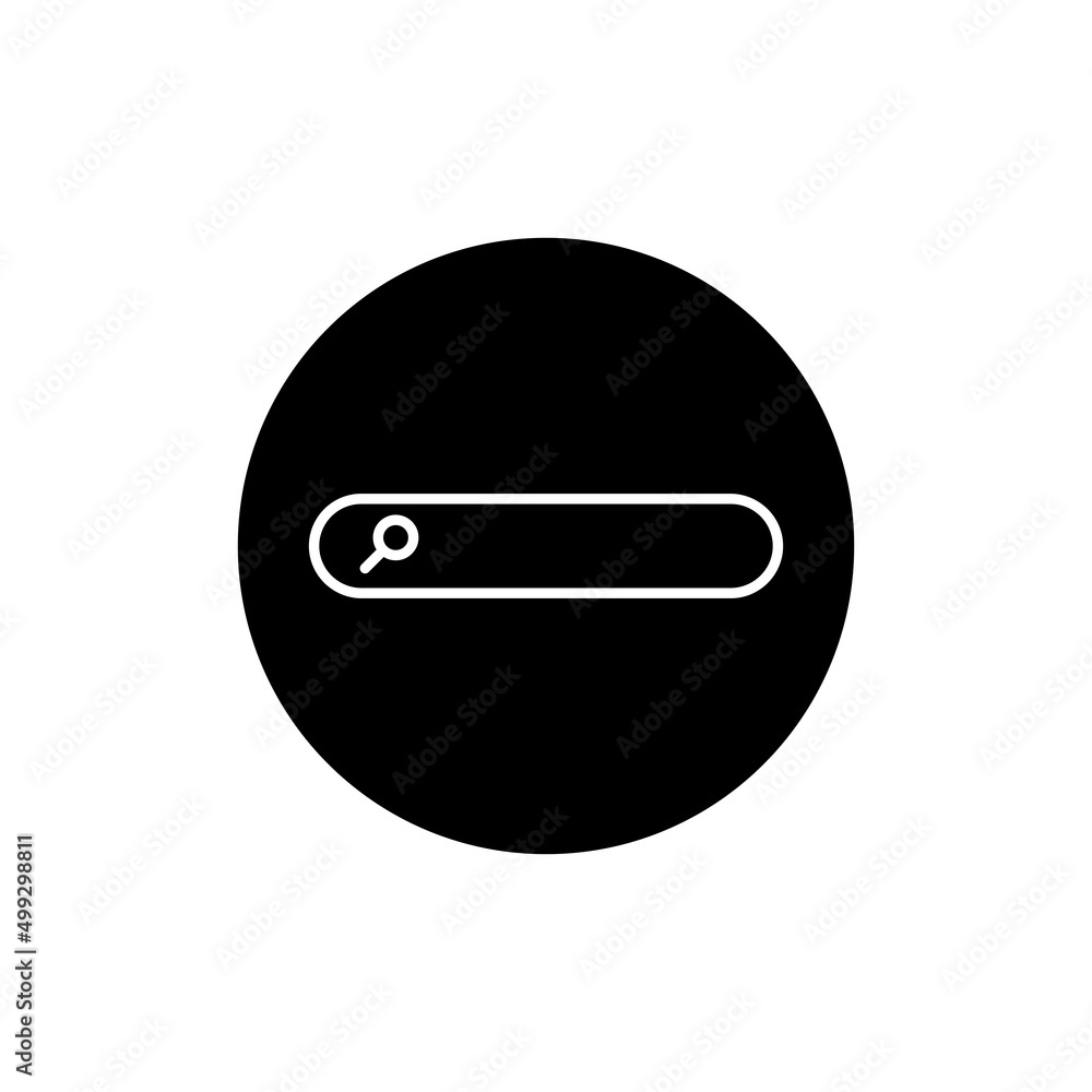 Search bar icon in black round Search bar icon in black round