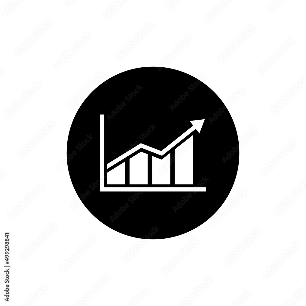 Chart icon in black round Chart icon in black round