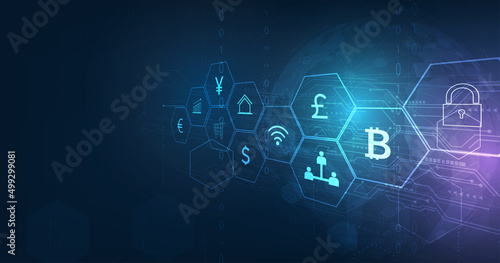 Fintech -financial technology concept.Business investment banking payment.vector illustration.