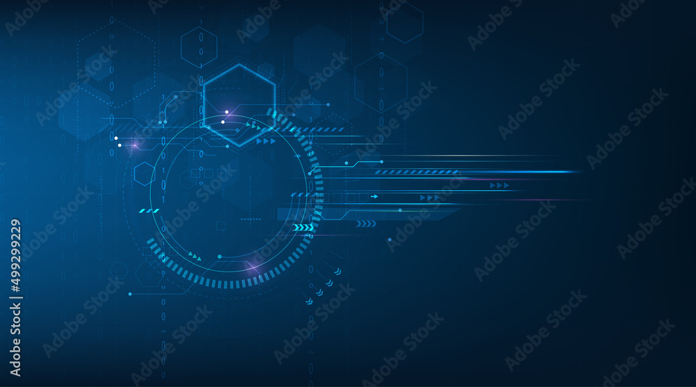 Obraz premium digital business, vector tech circle and technology background.