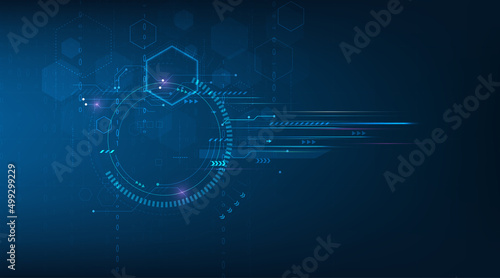 digital business, vector tech circle and technology background.